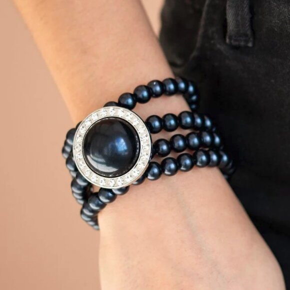 Paparazzi Jewelry Accessories - Top Tier Twinkle - Blue Bracelet - Vintage - Picture 3 of 4